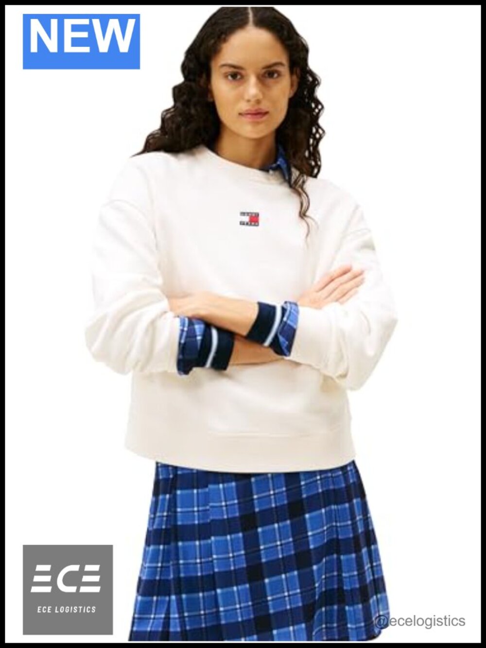 Women's 100% Cotton Crewneck Pullover Sweatshirt Boxy Fit Long Sleeve Casual